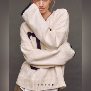 Porridge by Anthropologie Sweater with numbers XS NWOT